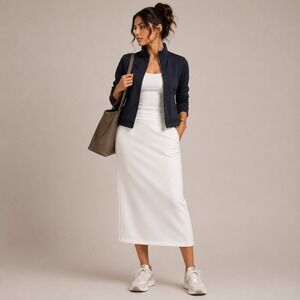 Lululemon Bone Midi Skirt Off White Athletic Casual LW8AK5S Size 6
